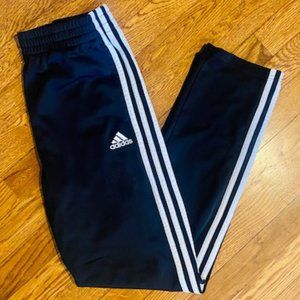 Boys XL Adidas Black Track Pants with Straight Leg with White Stripes XL